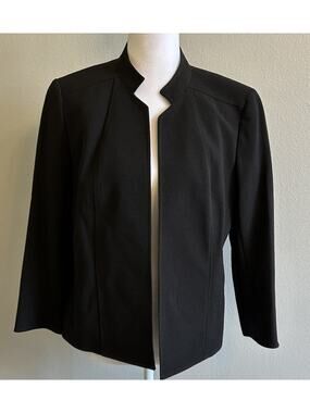 Ann Taylor Blazer Womens Black Jacket Open Coat Career Work 3/4 Sleeve Sz 6